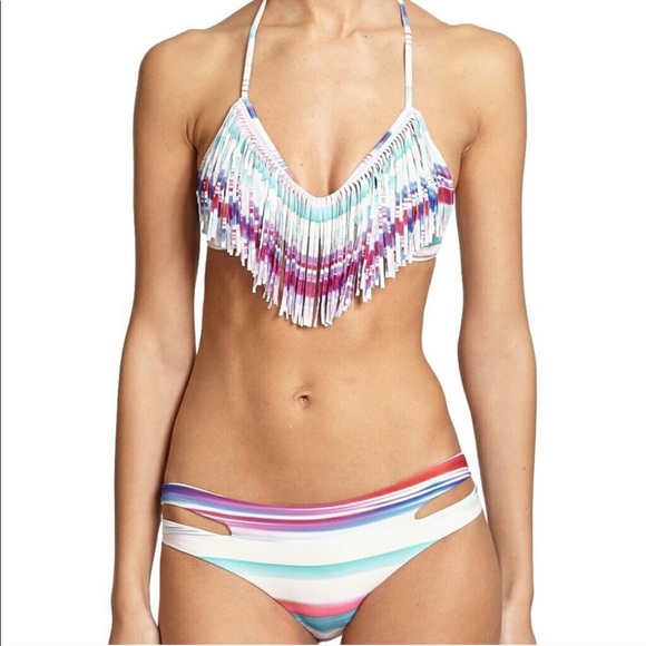 L*Space Audrey Fringe Bikini Top Size XS - Picture 5 of 14